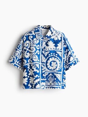 H&M Blue and White Floral Two-Piece Set